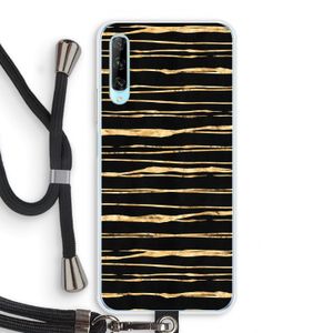 Gouden strepen: Huawei P Smart Pro Transparant Hoesje met koord