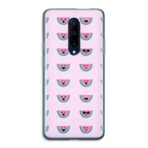 Smiley watermeloenprint: OnePlus 7 Pro Transparant Hoesje