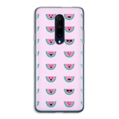 Smiley watermeloenprint: OnePlus 7 Pro Transparant Hoesje
