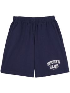 Sporty & Rich short en coton à logo imprimé - Bleu