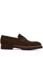 Bontoni almond-toe leather loafers - Marron - thumbnail