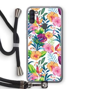 Tropisch 2: Samsung Galaxy A11 Transparant Hoesje met koord