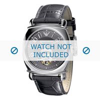Armani horlogeband AR4635 Leder Grijs 24mm + grijs stiksel - thumbnail