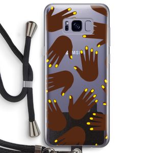 Hands dark: Samsung Galaxy S8 Transparant Hoesje met koord