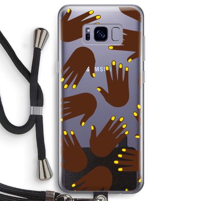 Hands dark: Samsung Galaxy S8 Transparant Hoesje met koord