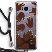 Hands dark: Samsung Galaxy S8 Transparant Hoesje met koord