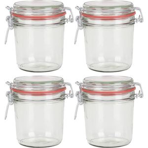 4x Weckpotten/inmaakpotten 400 ml met beugelsluiting