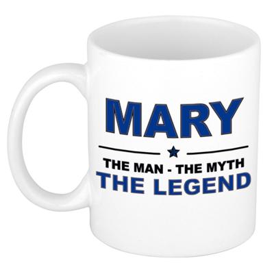 Mary cadeau mok - man myth legend - naam koffiemok / beker - wit en blauw - 300 ml
