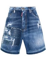 DSQUARED2 short en jean à effet usé - Bleu