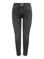 Only Onlemily Stret Hw St Heart Emb Cs Dnm Straight Leg Washed Black Heart Emb