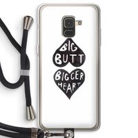 Big butt bigger heart: Samsung Galaxy A8 (2018) Transparant Hoesje met koord