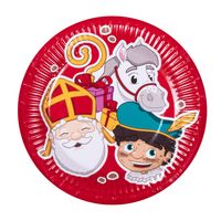 Papieren bordjes Sinterklaas 10 stuks 18 cm Papieren bordjes Sinterklaas 10 stuks 18 cm