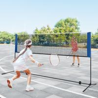 Badmintonnet met Standaard Badmintonnet in Hoogte Verstelbaar met 2 Shuttles Draagbare Netstandaard voor Badmintons Tennis Volleybal - thumbnail