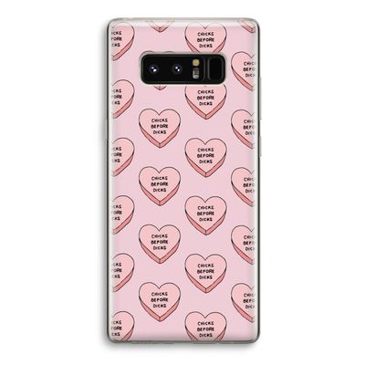 Chicks before dicks: Samsung Galaxy Note 8 Transparant Hoesje