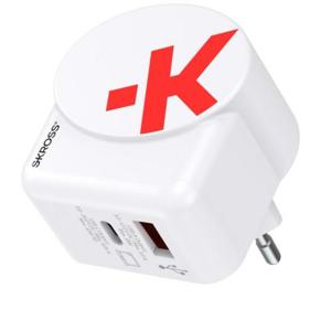 Skross Euro USB Charger AC45PD + USB-C cable USB-oplader 45 W Binnen, Thuis Uitgangsstroom (max.) 4.05 A Aantal uitgangen: 2 x USB 3.2 Gen 1 bus A (USB 3.0),