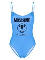 Moschino maillot de bain à logo imprimé - Bleu