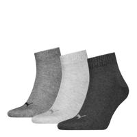 Puma Quarter sokken 3-pack Antraciet Melange-47/49