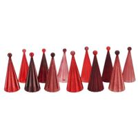 Beeld kerstboom serie Twinkle LED op batterij glas rood 22 cm 12 assorti | 12 stuks