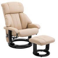 HOMCOM massagefauteuil TV fauteuil fFauteuil met massagekruk met timerfunctie beige 76 x 80 x 102 cm