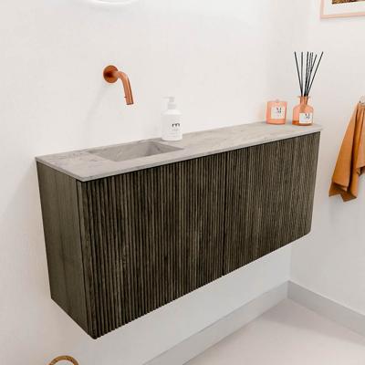 Toiletmeubel Mondiaz Joya Dlux | 101.6 cm | Meubelkleur Shadow | Faye wastafel Glace Wasbak Links | Zonder kraangat(en)