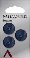 Milward Parelmoer Knoop Blauw 17mm (3 stuks)