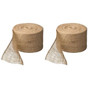 Hobby/knutsel/bescherming materiaal - 2x - Juteband - naturel - 10 cm x 25 mtr