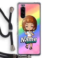 Chibi Maker vrouw: Sony Xperia 5 Transparant Hoesje met koord