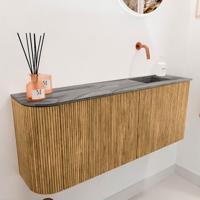 Toiletmeubel Mondiaz Joya Dlux | 101.6 cm | Meubelkleur Oak | Faye wastafel Sombra Wasbak Rechts | Zonder kraangat(en)