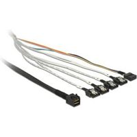 Delock 83315 Kabel Mini SAS SFF-8643 > 4 x SATA 7-polig + Zijband 0,5 m metaal - thumbnail