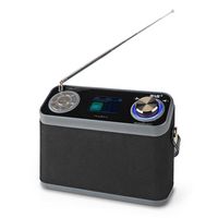 Nedis DAB+ Radio | Tafelmodel | DAB+ / FM | 2.4 " | Kleurenscherm | Batterij Gevoed / Netvoeding | Digitaal | 24 W | Bluetooth  - RDDB5200BK