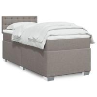 Boxspring met matras stof taupe 90x190 cm Boxspring met matras stof taupe 90x190 cm