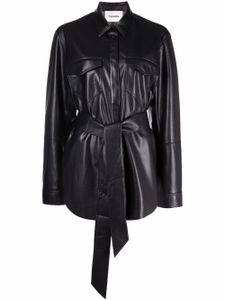 Nanushka chemise oversize ceinturée en cuir vegan - Noir