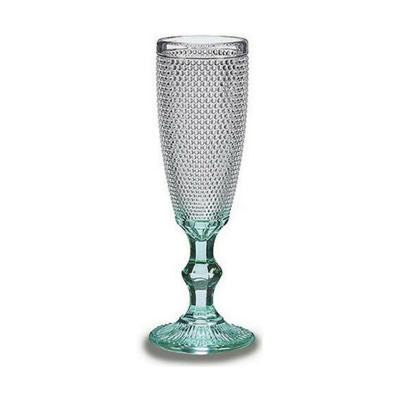 Champagneglas Punten Transparant Turkoois Glas 6 Stuks (185 ml)