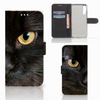 Huawei P20 Pro | Telefoonhoesje | Met pasjeshouder | Zwarte Kat