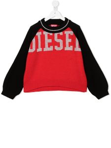 Diesel Kids pull à logo intarsia - Rouge