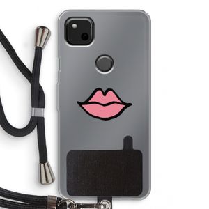 Kusje: Pixel 4a Transparant Hoesje met koord