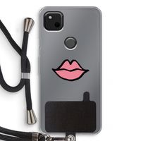 Kusje: Pixel 4a Transparant Hoesje met koord