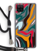 Colored Zebra: Samsung Galaxy A12 Transparant Hoesje met koord