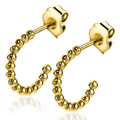 Zinzi ZIO2176G Oorbellen Bolletjes zilver goudkleurig 11 mm