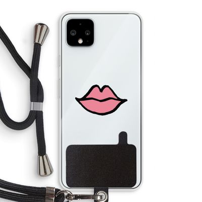 Kusje: Pixel 4 XL Transparant Hoesje met koord