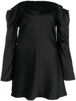 Reformation robe courte Maves satiné à épaules dénudées - Noir