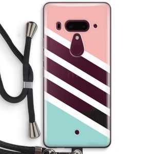 Strepen pastel: HTC U12+ Transparant Hoesje met koord