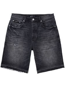 Purple Brand short en jean à effet usé - Noir