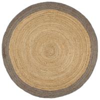VidaXL Vloerkleed handgemaakt met grijze rand 210 cm jute