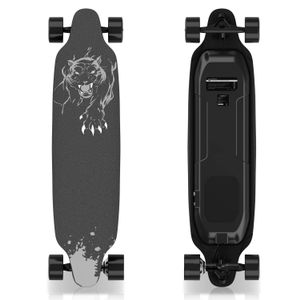 Elektrisch Longboard - Skateboard - Luipaard Zwart - 400W - met afstandsbediening