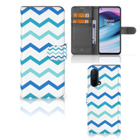 OnePlus Nord CE 5G Telefoon Hoesje Zigzag Blauw