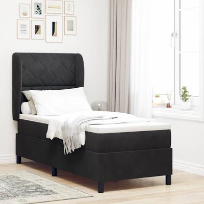 Boxspring bed met matras Zwart 80 x 200 cm Fluweel