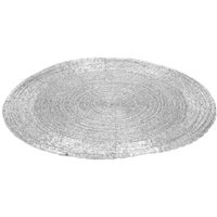 1x stuks placemats/onderleggers zilver rond D35 cm - thumbnail