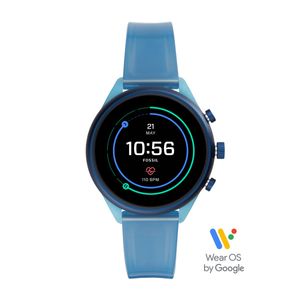 Horlogeband Smartwatch Fossil FTW6059 Silicoon Blauw 18mm