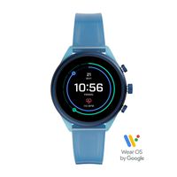 Horlogeband Smartwatch Fossil FTW6059 Silicoon Blauw 18mm